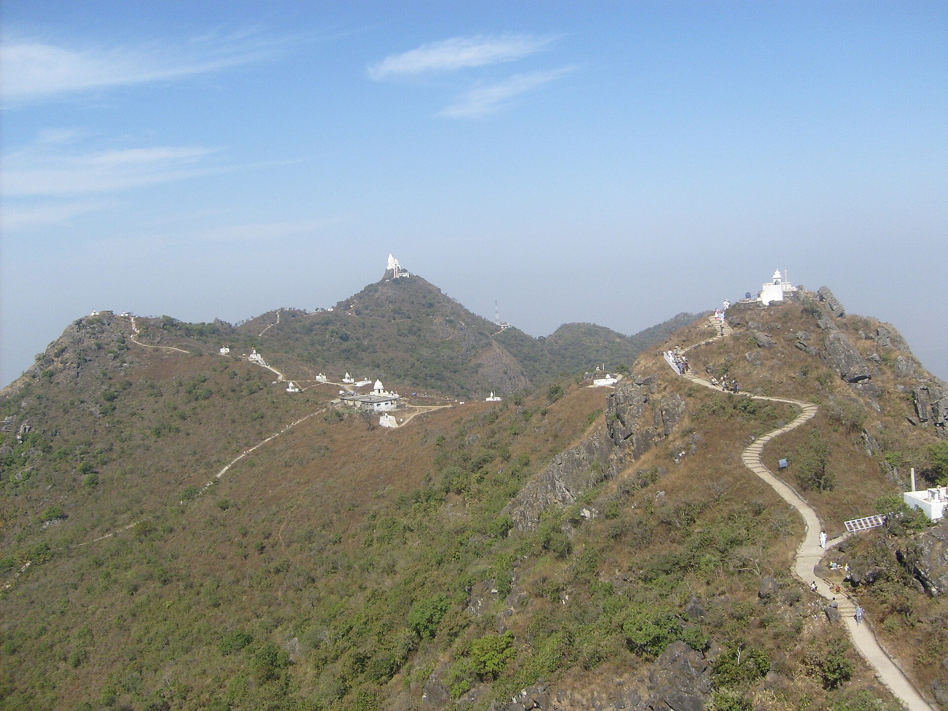 The forested ridge of Shikharji — Parasnath hill in Jharkhand — rising above the plains